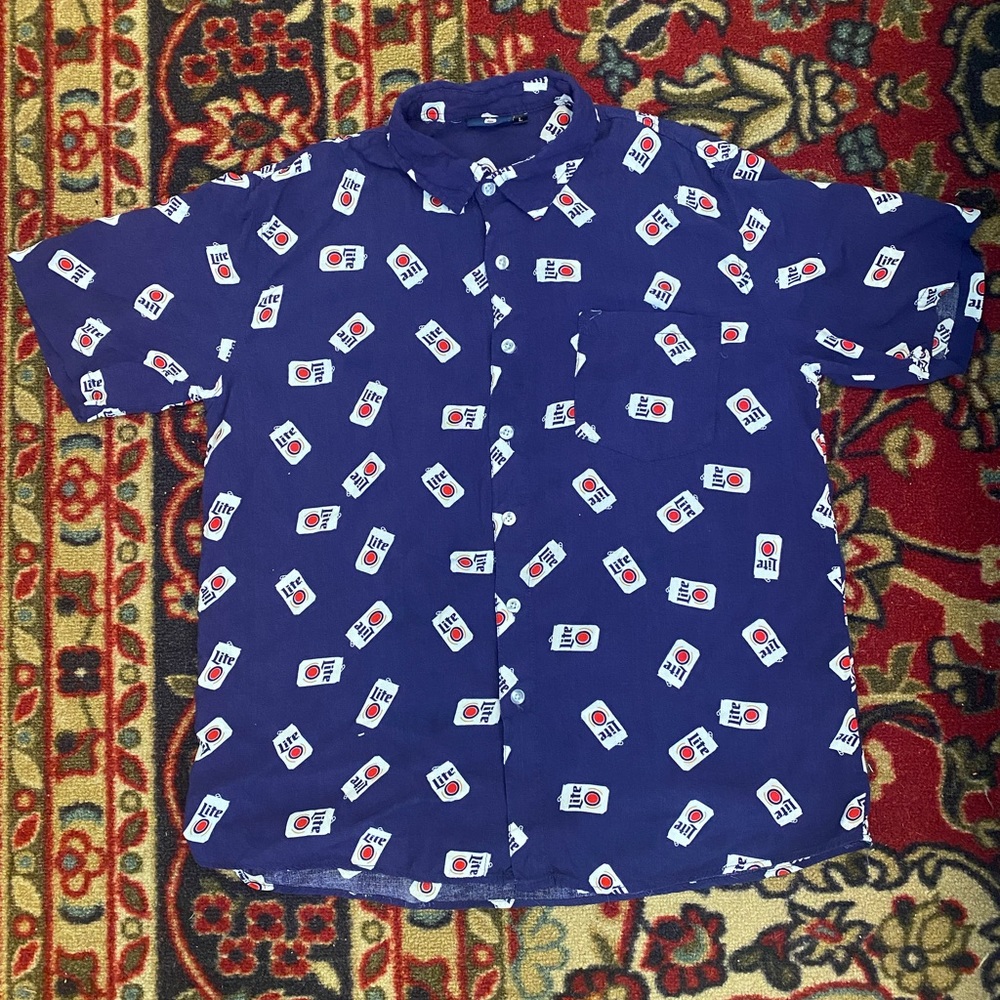 Official Miller Lite Beer Can Button-Down